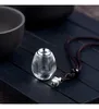Pendant Necklaces 1PC Transparent Crystal Bottle Essential Detachable Oil Container Lanyard Necklace White Ornament For Women