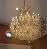 Żyrandole Maria Theresa Crystal żyrandol na foyer lobby korytarz złoty lampa wisząca wystrój domu duży Cristal Schody Light