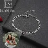 Bracelets de charme Bracelet personnalisé en acier inoxydable avec image à l'intérieur de la projection Po pour femmes couples petite amie maman cadeau de Noël 231215