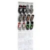 Storage Boxes Shoe Organizer Capacity 24 Pocket Hanging Bag With 6 Layers 4 Hooks For Dust-proof Transparent