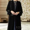 Ropa étnica Kimono Musulmán Borla Cuentas Abiertas Abaya Cardigan Vestidos de mujer Turquía Kaftan Árabe Eid Ramadán Túnica islámica Femme Jalabiya