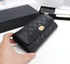 10A Designer CC Wallets Black Lambskin Caviar Leather Wallet Gold and Silver Hardware Mini Handbags Classic Clutch Bags Luxurys Purse Card Holder Women 22