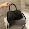 Borse a tracolla con pochette a clessidra di design di lusso Borse a tracolla da donna classiche Borsa con motivo coccodrillo autentico Borsa di marca in metallo