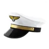 Berets Adjustable Hat With Badge Captain Performance Octagonal Costumes For Men Women Unisex