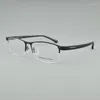 Zonnebrilmonturen Hoogwaardig titanium half frame voor herenbrillen Bijziendheid Brillen op optische brillenrek op sterkte Commercieel 9788