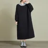 Casual Dresses Autumn And Winter Women's Long Sleeved Hooded Sweetheart Skirt Contrast Color Clip Silk Cotton Loose Clothes