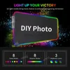 Mouse Pads Bilek Rgb 4 USB Hub Çok Amanlı Özel DIY Kendi Resim Oyun Fare Pad LED Işık Oyun Aksesuarları Mousepad XXL Masa Mat J231215