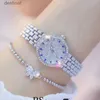 Zegarki dla kobiet Siostra Diamond Kwarc Luksusowa marka Bransoletka zegarki Kobieta Rose Gold Ladies Steel Waterproof Watch Watch Crystal Uniquel231216