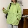 Jaquetas masculinas Splicing Sol -Selfreen Jacket Para Summer Oversize Ice Ice Silk Design Nicho de Nicho Charging Verde Fluorescente