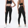 BHs Sets Sport-BH und Leggings Zweiteilige Outfits Naked Feeling Gym Female Fitness Set Work Out Kleidung Damen 231215