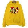 Men's Hoodies Sweatshirts Couples Sweatshirt Christmas Hats and Candy Graphic Men Loose Hoody Sweater Women Long Sleeve Print Clothes