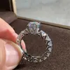 Vintage kvinnlig löfte ring silver färg sten parti bröllop band ringar för kvinnor brudt uttalande fina smycken