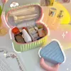 Cosmetische tassen Case Make-up Tas Reisetui Mini Driehoek Toiletartikelen Box Organizer met Rits Kawaii Beauty Case Organizador 231216