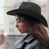 Berets Woven Straw Cowboy Hat Women And Men Personalized Vintage British Sun Wide Brim