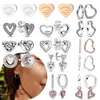 Stud Earrings Original 925 Sterling Silver Women's Asymmetric Heart Shaped Radiant Love Classic Fashion Versatile Charm DIY Jewelry