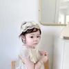 Hår tillbehör spets pannband barn koreanska jacquard född baby födelsedag huvudbonad turban barn hårband pografi prop