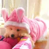 Dog Apparel Pet Dog Cats Cute Hoodie Bunny Clothes Winter Warm Puppy Costumes Apparel 231216