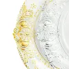 50 PCS Charger Plates White Plastic Tray Round Dishes With Patterns 13 Inches Acrylic Decorative Dining Plate For Table Setting