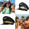 Berets Adjustable Hat With Badge Captain Performance Octagonal Costumes For Men Women Unisex