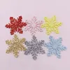 Décorations de Noël Glitter Composite Appliques Flocons de neige Patchs Tissu en poudre 40mm Or Mariage DIY Craft Cake 50pcs Fournitures