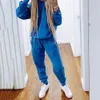 Yoga Outfits Solid color women's long sleeved hooded sports casual zippered sports shirt pants set 231216