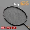 Badminton Rackets Professional Light Weight Only 62G 8U G5 Carbon Fiber Strung Badminton Rackets With Bag Training Racquet Sport For Adult 231216