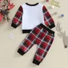 Conjuntos de ropa Infantil Niña Niño Ropa de Navidad Elk Cuello redondo Sudadera con capucha Pantalones Niño Bebé Otoño Invierno Trajes