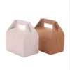 20pcsロット空白のゲーブル茶色の白い色の扱いギフト紙の結婚式のパーティーのための段ボール箱