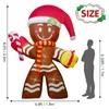 Décorations de Noël Glowing Gonflable Gingerbread Man LED Noël Blow Up Yard Ornement pour la décoration de jardin de fête intérieure extérieure 231216