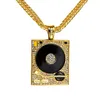 DJ Fonograaf Grote Hanger Ketting Mannen Sieraden Hiphop Ketting Goud Zilver Kleur Muziek Hip Hop Rock Rap Kettingen Heren Jewellery2518