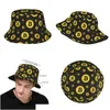 Berets Berets Criptomoeda Crypto Money Bucket Hat Beach Hatwear Coisas Pesca Cap para Esportes Ao Ar Livre Uni Sessão Leve Drop D DHI9F