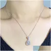 Pendant Necklaces Pendentif colliers Huitan luxe Sier couleur femmes collier de mariage Fl Zircon cristal tempérament doux accessoires St Dhysg
