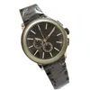 Montre pour hommes Chrono chronographe tout travail en acier inoxydable cadran noir montres à mouvement à quartz pour hommes montre de luxe poignet202F