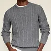 Herrtröjor Fisherman Irish Rib Crew Neck Sweater Perfekt Merino Wool Blended Tyg 231216