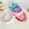 Hårklämmor Tea Party Feather Fascinator pannband för bröllop Färgglada hoop cosplay huvudbonad
