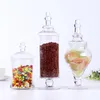 Depolama Şişeleri Vintage Silindir Cam Şeker Kavanoz Set Süs Göbek Snack Organizer Teneke kutu Mutfak Glassware Sweetshop Sofra Takımı