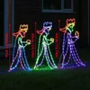 Dekorative Objekte Figuren Outdoor Weihnachten LED Drei 3 Könige Silhouette Motiv Lichtseil Dekoration für Garten Hof Jahr Party 231216