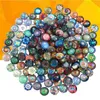 Lagringsflaskor 200 st 14mm glas mandala cabochons färgglada tryckta runda kupol charm hänge po smycken gör plattor för damer