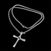 Dominic Toretto The Fast and The Furious Celebrity Vin Diesel Articolo Crystal Jesus Men Collana con ciondolo croce in oro bianco 14 carati Gioielli regalo