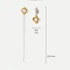 Ohrstecker Koreanische Vintage Blume Weiße Perle Lange Quaste Tropfen Für Frauen Gold Farbe Modeschmuck Luxus Hängende Anhänger