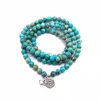 108 Mala Collana con braccialetto di perline Regalo di gioielli in pietra naturale per le donne Yoga Lotus Om Bracciale Meditazione Pietra curativa CX200730252W