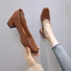 Sapatos de vestido Xihaha moda verão grosso menina salto alto sapato feminino boca rasa dedos quadrados sandálias mulher sneaker