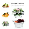 Ensembles de vaisselle ménage métal étain seau fer fleur vase plantes pot fruits légumes stockage conteneur décoration de table