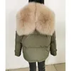 Parkas de plumón para mujer Maomaokong Cuello de piel real suelto 2023 Chaqueta de pato blanco Mujeres Invierno Abrigo de lujo Abrigo de plumas de gran tamaño Outwear 231215