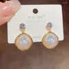 Brincos coreanos estilo japonês joias brilhantes contas de pérolas para mulheres acessórios de moda cristal delicado