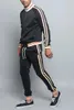 Mens Tracksuits Outono Tracksuit Homens Casuais Conjuntos Zip Cardigan Jaqueta de Beisebol Calças 2 Peça Terno Listrado Jogging Sportsuit Masculino Sweatsuit 231216