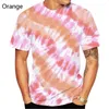 Men's T Shirts Casual Style 3D Printing Tie Dye T-Shirt Men/women Short Sleeve Personality Breathable Comfortable Round Neck Fashion