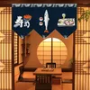 Gordijn Japanse korte gordijnen Sushi Shop Tavern Driehoek Vlag Gedrukte hangende decoratie voor restaurantkeuken