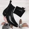 Stivali Chelsea Boots Uomo Nero Marrone Business Scarpe corte da uomo con stivaletti fatti a mano Zapatos Hombre 231216