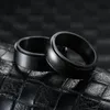 Anéis de casamento 8mm moda preto aço inoxidável anel rotativo brilhante escova elegante punk masculino simples estilo básico jóias2895